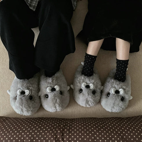 Plush Seal Winter House Slippers