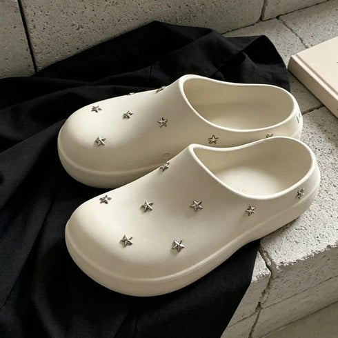 Star Studded Platform Foam Clogs
