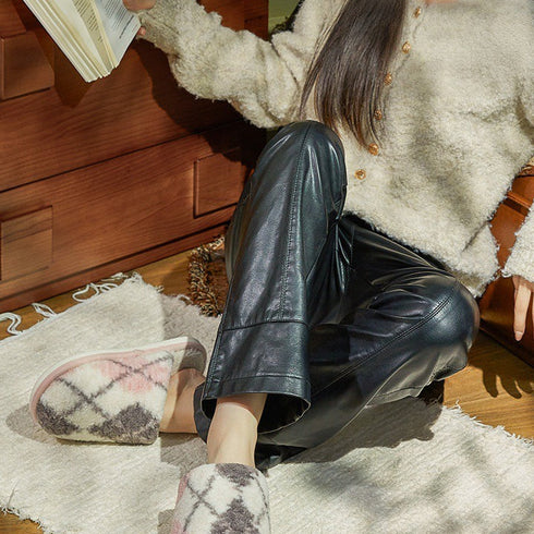 Argyle Cloud-Soft Mule Slippers