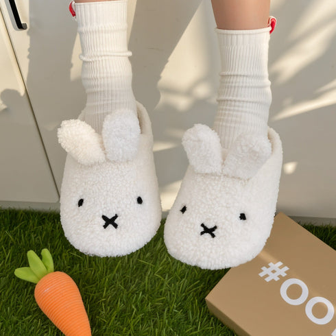 Bunny Ears Fleece Slippers
