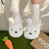 Bunny Ears Fleece Slippers