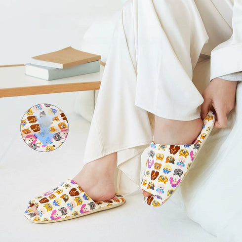 Cartoon Animal Print House Slides