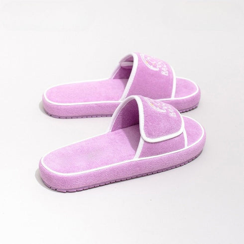 Chunky Terry Cloth Platform Slides