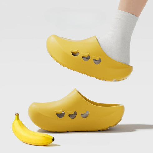 Chunky Banana Cutout Platform Clogs