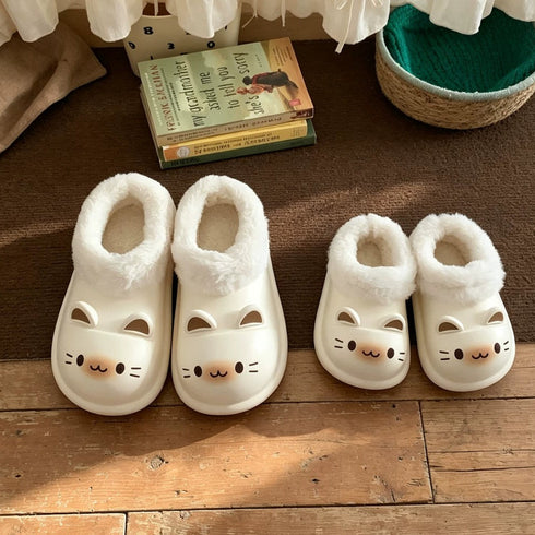 Cat Ear Waterproof Plush Slippers