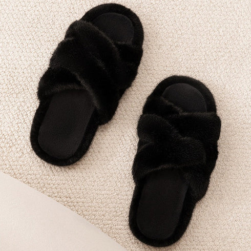 Twist Plush Cross-Band Slippers