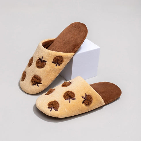 Tufted Fruit Decor Plush Slippers