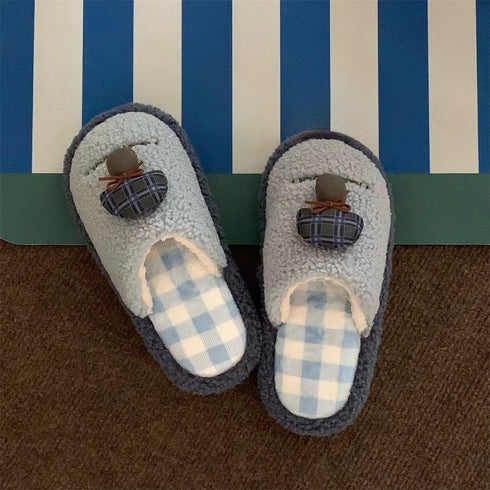 Mushroom Pop Gingham Slippers