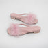 Chic Feather Trim Square Toe Slides