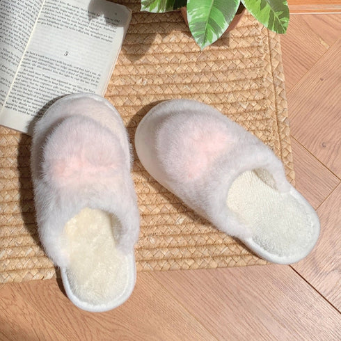 Puffy Heart Fluffy House Slippers