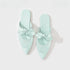 Chic Mesh Bow Pointed Mules