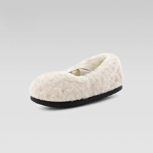 Crisscross Fleece Ballet Slippers