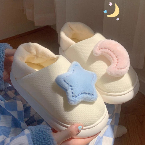 Star Moon Plush House slippers