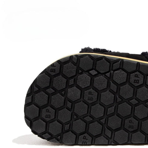 Pearl Buckle Fuzzy Warm Slides