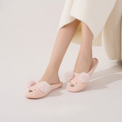 Knit Bear Ear Home Slippers
