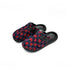 Frayed Checkerboard Buckle Strap Mules