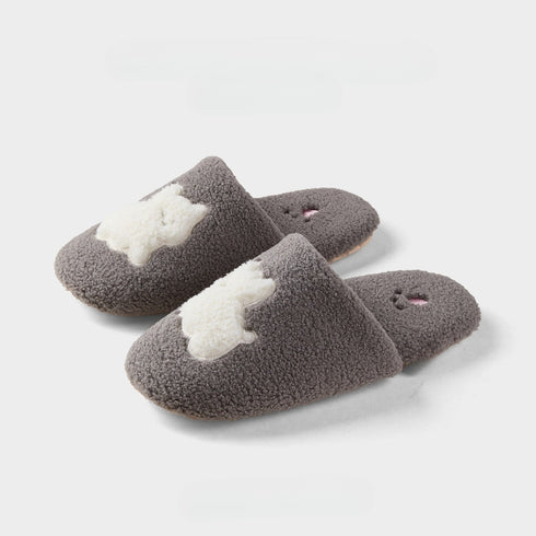 Cozy Fleece Puppy Patch Slippers