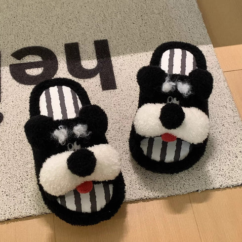 Whimsical Schnauzer Plush House Slides