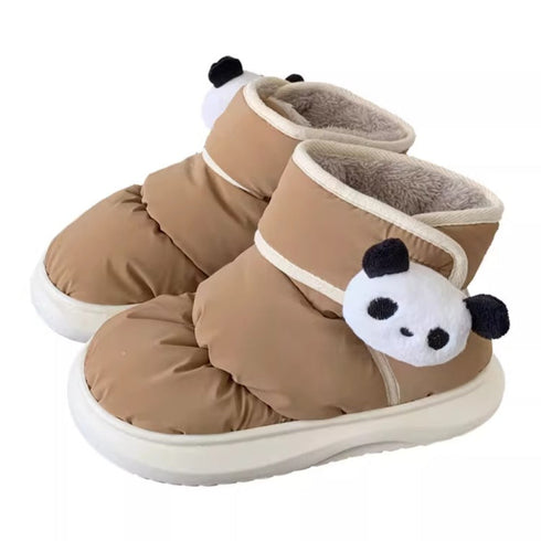 Panda Patch Puffy Winter Boots
