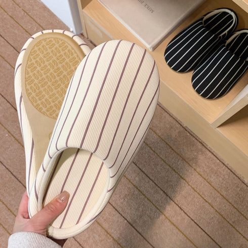 Pinstripe Slip-On Home Slippers