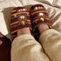 Striped Bear Terry Home Slippers