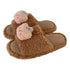 Fuzzy Bear Patch Home Slippers
