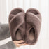 Fuzzy Platform Strap Slippers