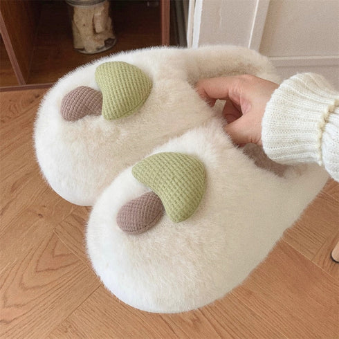 Mushroom Patch Plush House Slippers