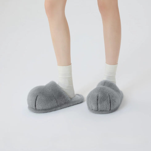 Fluffy Cat Paw House Slippers