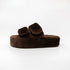 Plush Double-Strap Platform Slippers