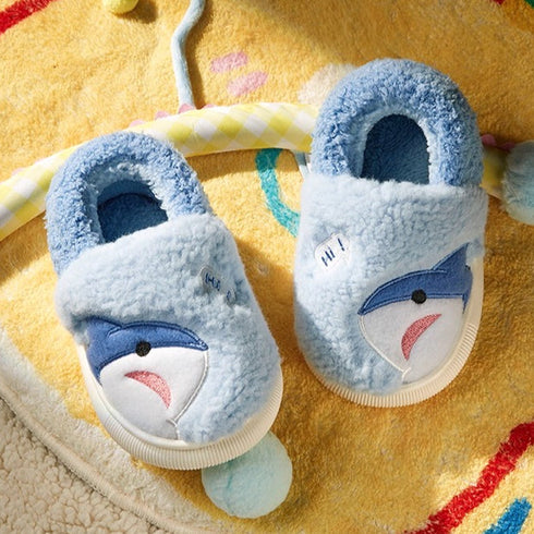 Fun Shark Fleece Kids Slippers