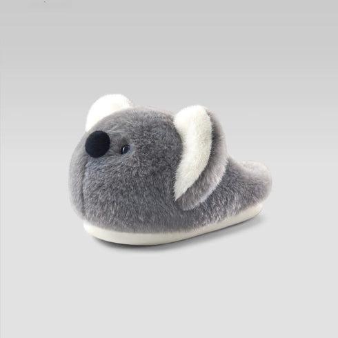 Plush Koala Face Lounging Slippers