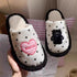 Whimsical Dotty Cat Heart Slippers