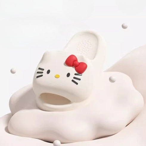 Whiskered Kitty Bow Foam Slides