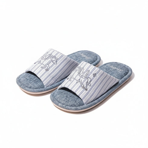 Pinstripe Pegasus Patch Slippers