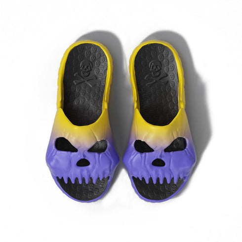 Skull Slides - Purple and Yellow Gradient