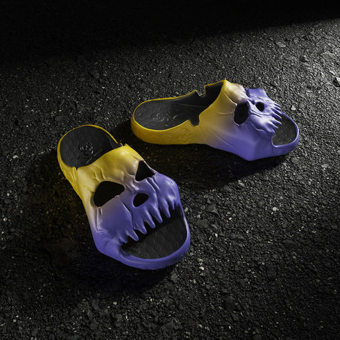 Skull Slides - Purple and Yellow Gradient