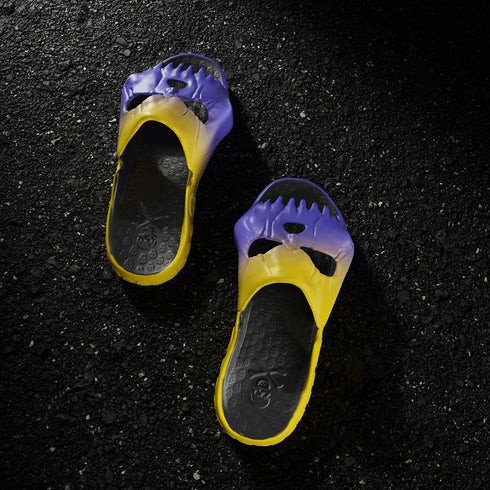 Skull Slides - Purple and Yellow Gradient