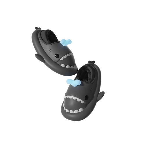 Sharkicks Basic - Winter Whale Spouting Heel-covered Shark Slippers