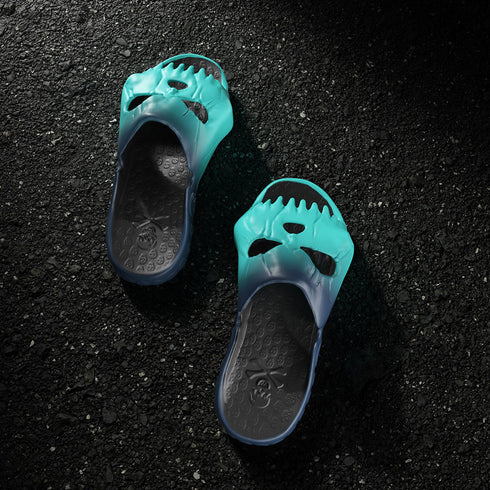 Skull Slides - Turquoise Gradient