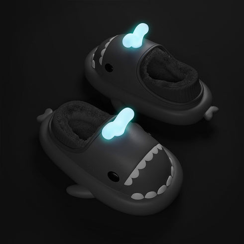 Sharkicks Basic - Winter Whale Spouting Heel-covered Shark Slippers