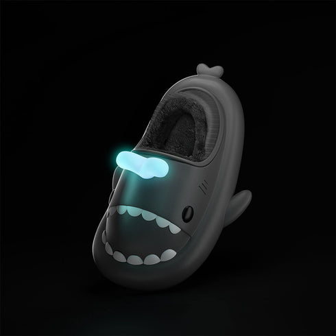 Sharkicks Basic - Winter Whale Spouting Heel-covered Shark Slippers