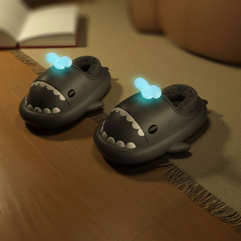 Sharkicks Basic - Winter Whale Spouting Heel-covered Shark Slippers