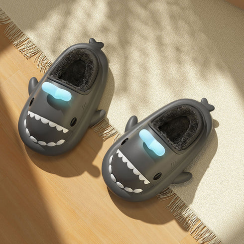 Sharkicks Basic - Winter Whale Spouting Heel-covered Shark Slippers