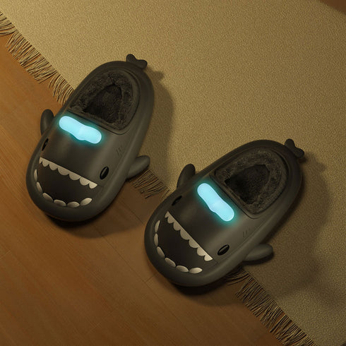 Sharkicks Basic - Winter Whale Spouting Heel-covered Shark Slippers