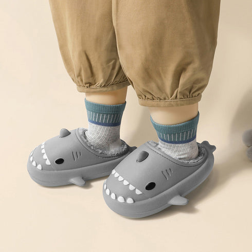 Sharkicks Basic - Invierno, Pantuflas de Tiburón Niños, Tacón Abierto