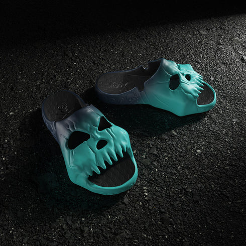 Skull Slides - Turquoise Gradient