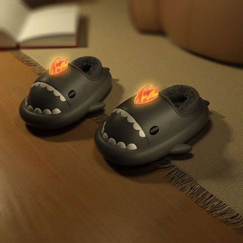 Sharkicks Basic - Inverno, Ciabatte Squalo Kaiju di Fuoco, Tacco Coperto