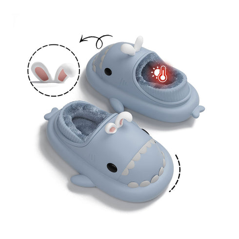 Sharkicks Basic - Invierno, Pantuflas de Tiburón Conejo, Talón Cubierto