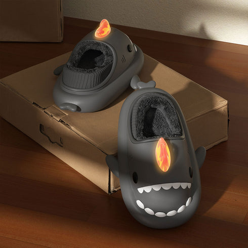 Sharkicks Basic - Inverno, Ciabatte Squalo Kaiju di Fuoco, Tacco Coperto